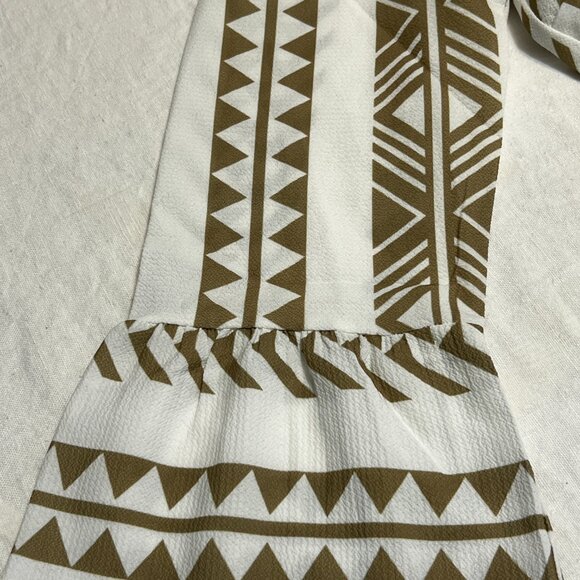 NWT Silk & Salt Women's Midi Dress Long Sleeve Geometric Print Size Medium - Picture 5 of 12